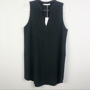 LUSH | Textured Black Shift Dress Circle Hem Large